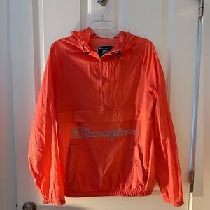 Champion Bright orange Windbreaker pullover
